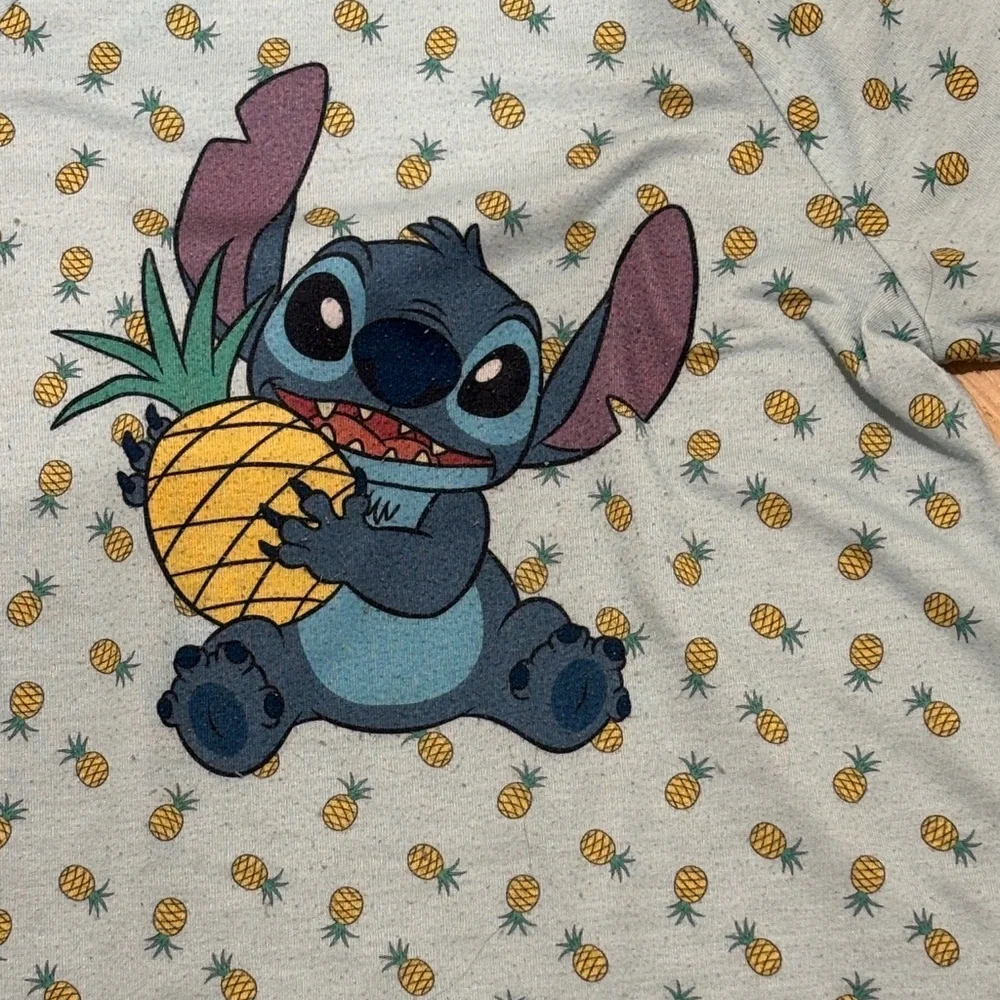 Disney Kids Pineapple Print Nightgown with Stitch Graphic - Light Blue size 7/8 - Picture 2 of 4